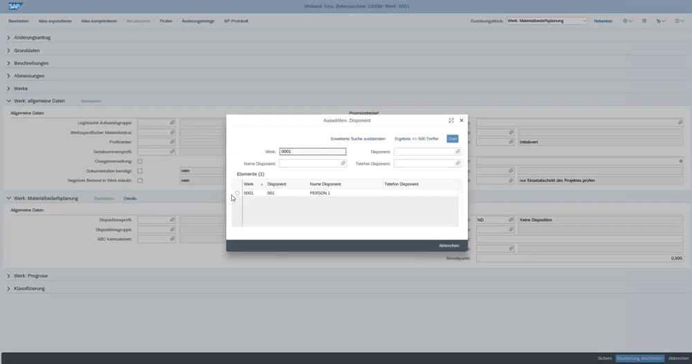 SAP MDG Werksdaten Disponent IBsolution