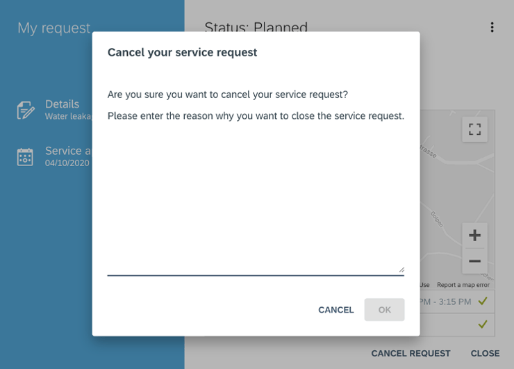 FSM Release 2008 Cancel service request | IBsolution