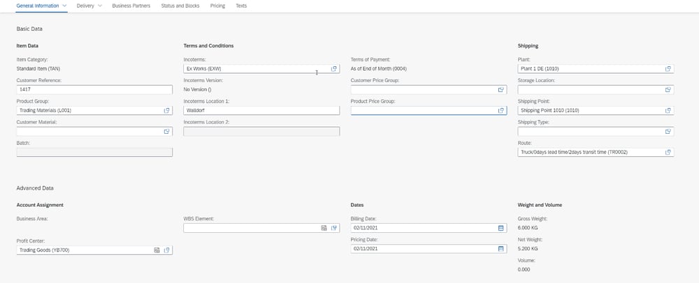 SAP S/4HANA | Kundenaufträge anlegen per Fiori-App | Artikeldetails