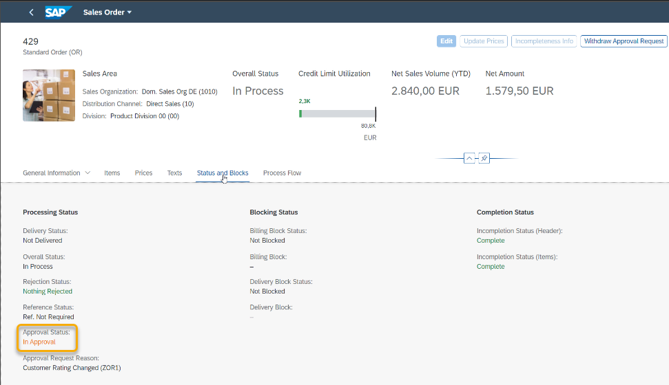 SAP S/4HANA | Kundenaufträge anlegen per Fiori-App | Genehmigungsworkflow