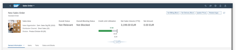 Kundenauftraege anlegen in SAP Fiori Header