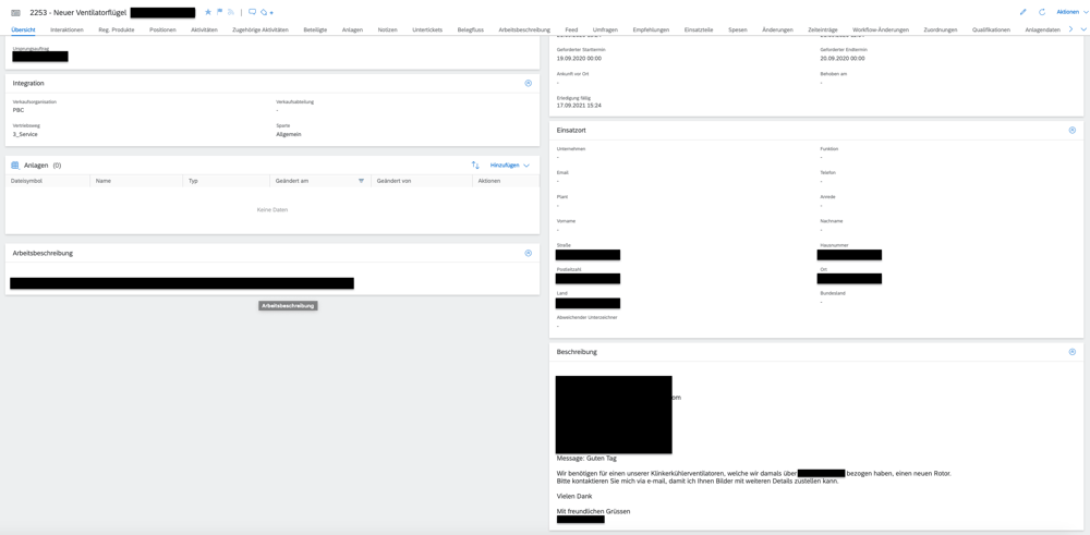 Piller | Service | Anfrage als Ticket | SAP Service Cloud | IBsolution