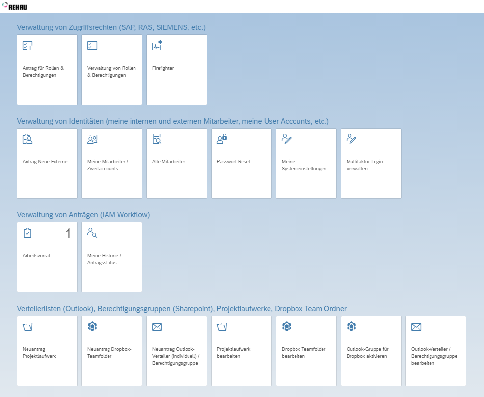 Rehau AG | UI5 Oberflaechen | IBsolution