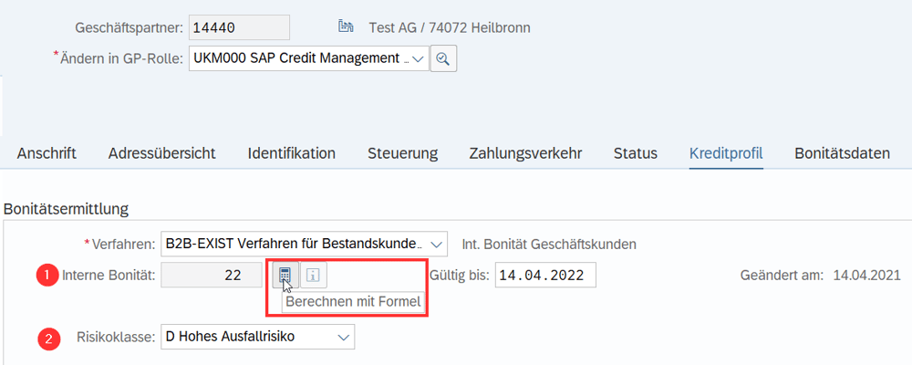SAP Credit Management Berechnung Bonitaet IBsolution