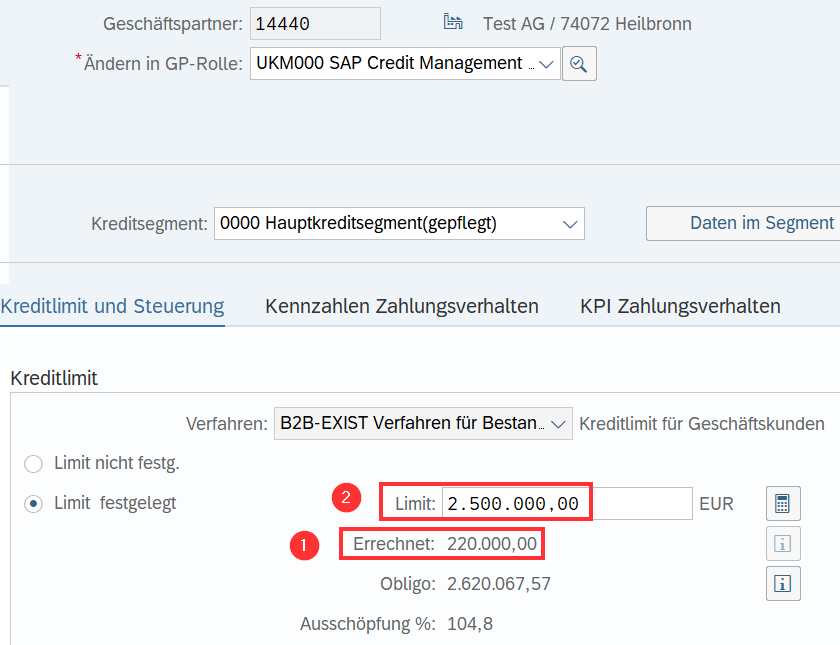 SAP Credit Management Berechnung Kreditlimit IBsolution