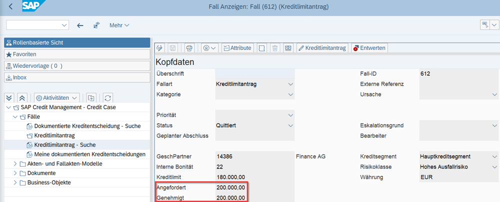 SAP Credit Management Kreditlimitantrag Case Management IBsolution