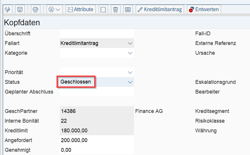 SAP Credit Management Kreditlimitantrag ablehnen IBsolution