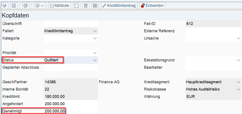 SAP Credit Management Kreditlimitantrag genehmigen IBsolution