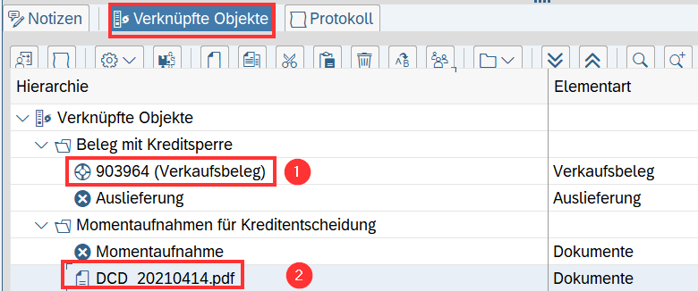 SAP Credit Management Verknuepfte Objekte IBsolution