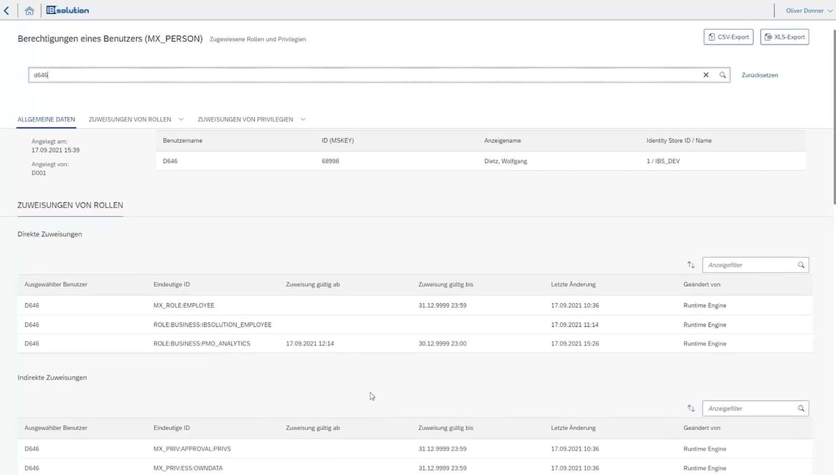 Screenshot SECMENDO.report | IBsolution