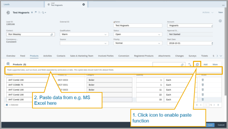 C4C Release 1908 Schnellanlage Massenprodukte IBsolution