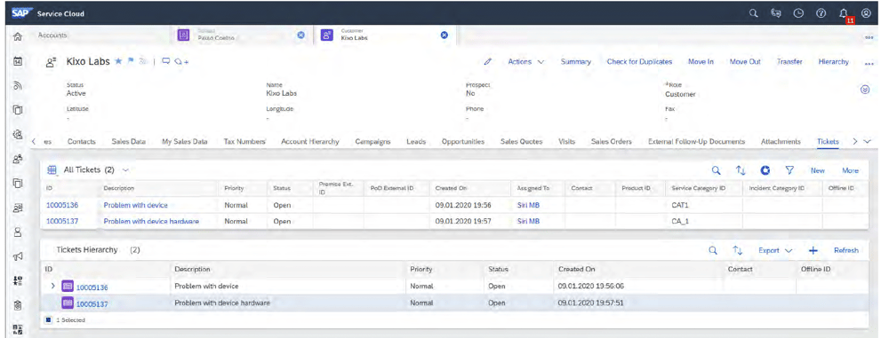 C4C Release 2002 Servicemanagement Tickethierarchie IBsolution