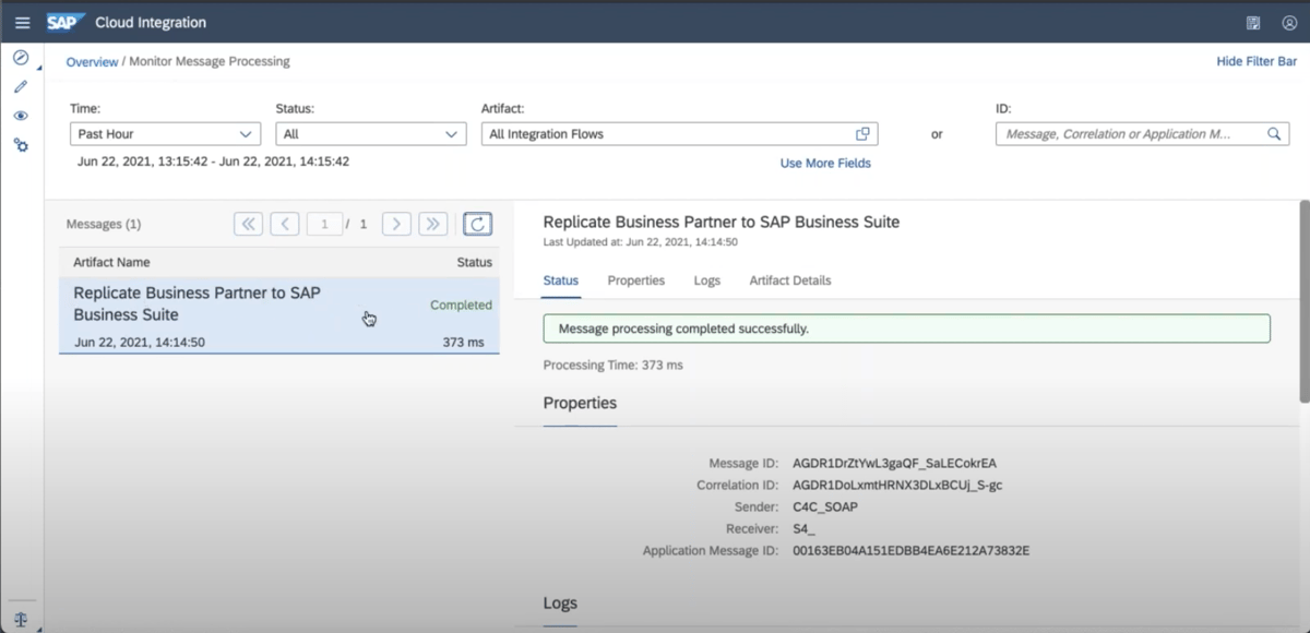 Data is sent via SOA services to SAP MDG 01