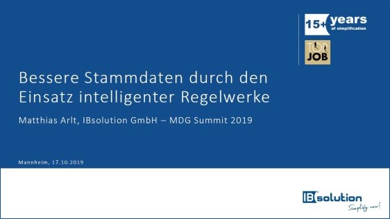Vortrag Bessere Stammdaten durch intelligente Regelwerke 560x315px