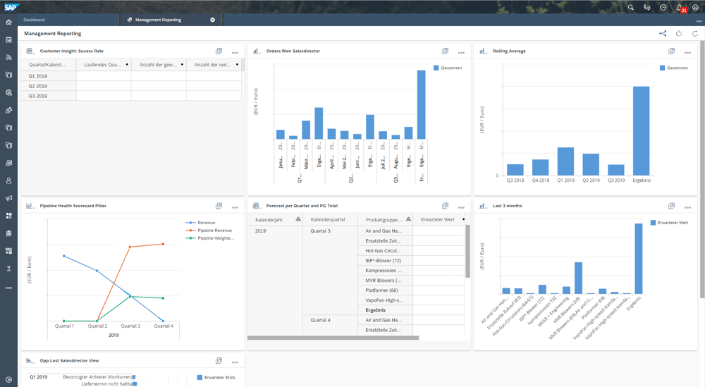 Piller Management Reporting Sales IBsolution