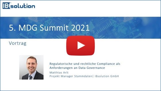 Vortrag Data Governance MDG Summit 2021 | IBsolution